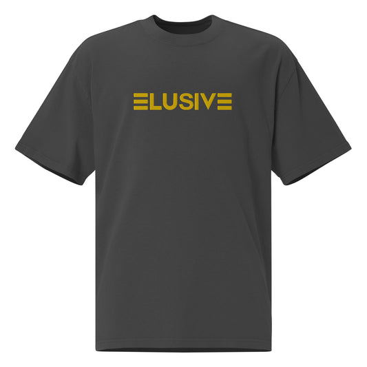 Oversized Elusive Black/Yellow Stitched faded t-shirt